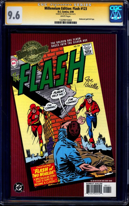 Millennium Edition Flash 123 CGC SS 9.6 signed Joe Giella 1st JAY & BARRY MEET /