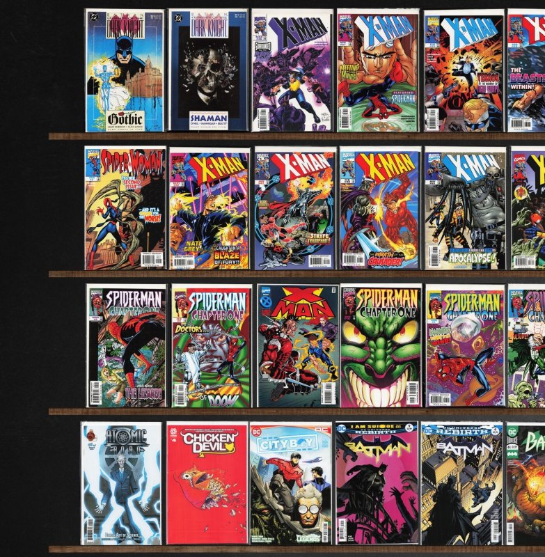 Huge Lot 140+ Comics with X-Man, Aquaman, Batman & More!