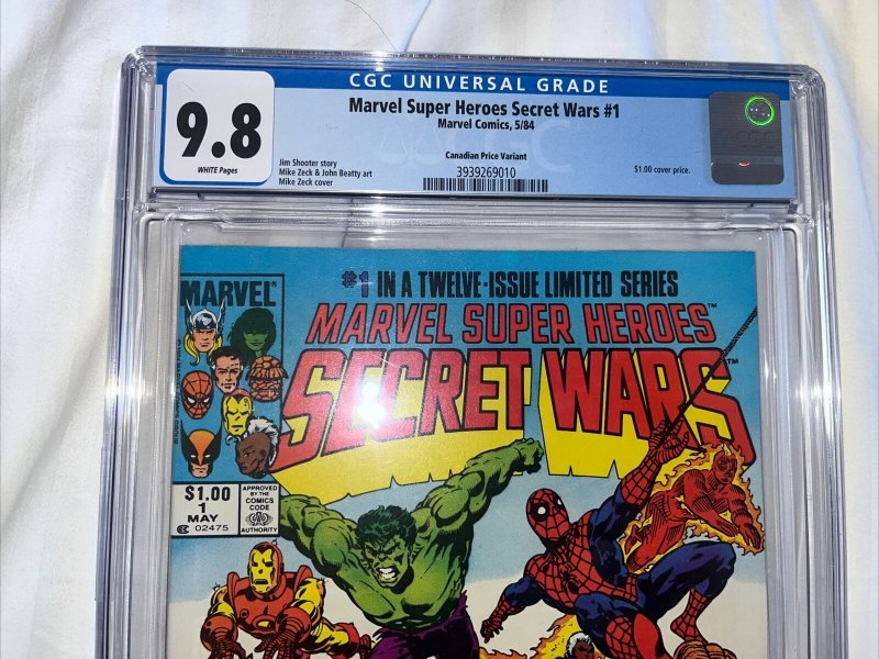 Secret Wars (1984) # 1 (CGC 9.8 WP) Canadian Price Variants (CPV)