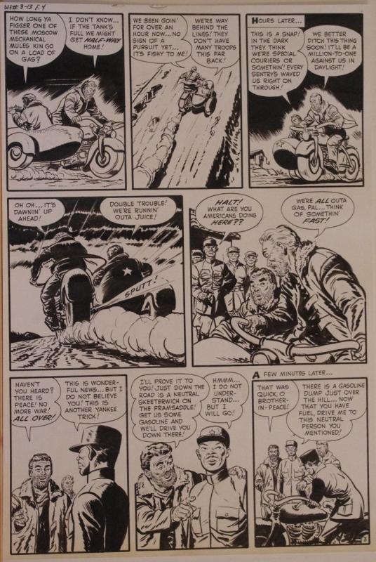 JACK SPARLING original art, WAR BATTLES #3, pgs 11-14, 1952, 4 pgs, Motorcycle