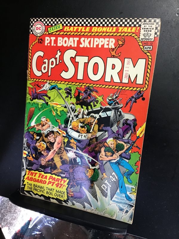 Capt. Storm #12 (1966)TNT-Tea Party Aboard P.T. 47! High-Grade VF Wythville CERT