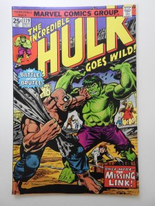 The Incredible Hulk #179 (1974) Battles The Missing Link! Sharp VF- MVS Intact!