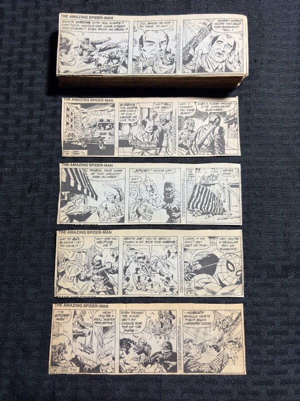 1991 AMAZING SPIDER-MAN by Stan Lee & Larry Lieber 6.5x2 Comic Strips LOT of 239