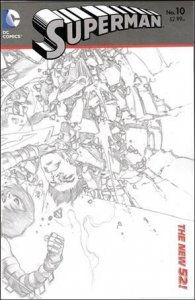 Superman (2011) 10-B Ivan Reis Black & White Sketch 1:25 Cover VF/NM