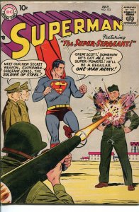 SUPERMAN  #126 1958-DC-MILITARY COVER-vg