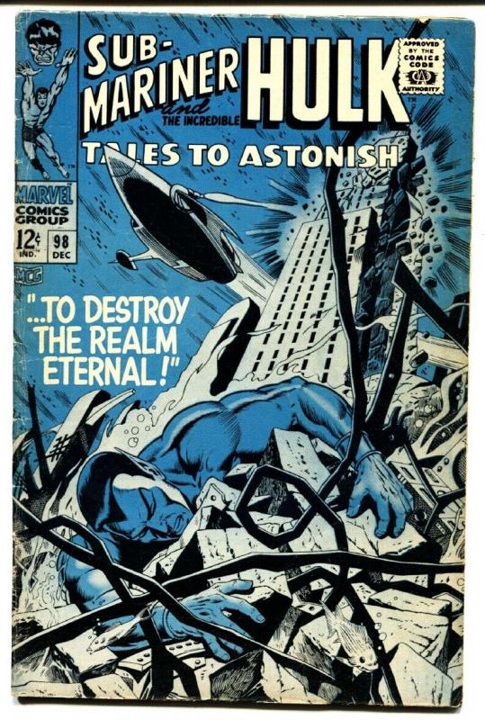 TALES TO ASTONISH #98 comic book-SUB-MARINER/HULK-MARVEL 12 CENT VG