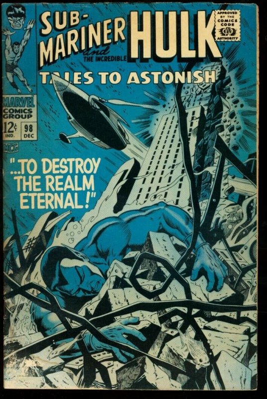 TALES TO ASTONISH #98-SUB-MARINER/HULK-MARVEL 12 CENT G/VG