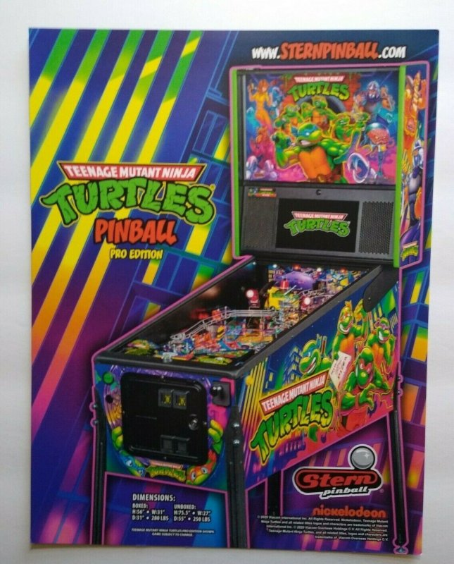 Teenage Mutant Ninja Turtles Pro Edition Pinball FLYER Artwork Game Sheet TNMT 