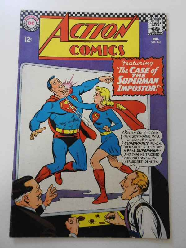 Action Comics #346 (1967) VG+ Condition rust on staples, moisture stain