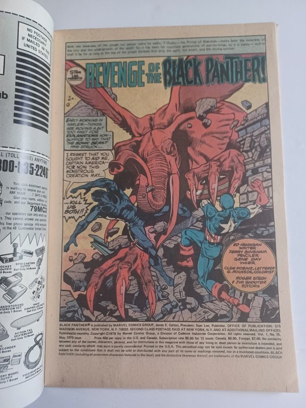 Black Panther #15 newsstand Final Issue - 1979 - FN/VF
