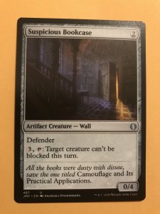 SUSPICIOUS BOOKCASE card : Magic the Gathering MTG card; JUMPSTART 2020 NM/M