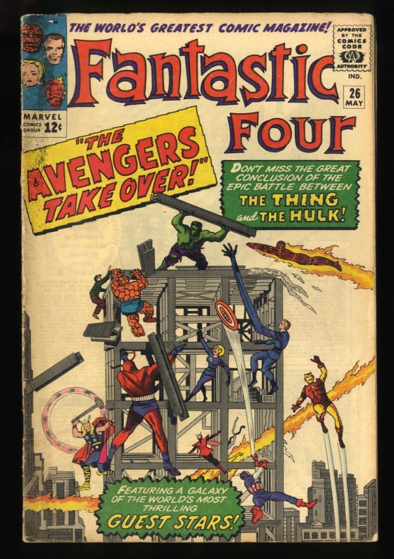 Fantastic Four #26 GD/VG 3.0 Avengers Crossover!