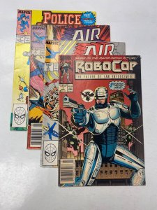 4 MARVEL comic books Police Academy #2 Air Raiders #4 5 Robocop #1 18 KM15