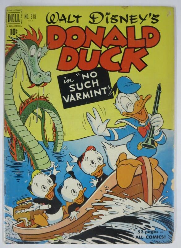 FOUR COLOR COMICS #318 (Dell, 3/1951) G-VG Donald Duck in No Such VarmintBarks 