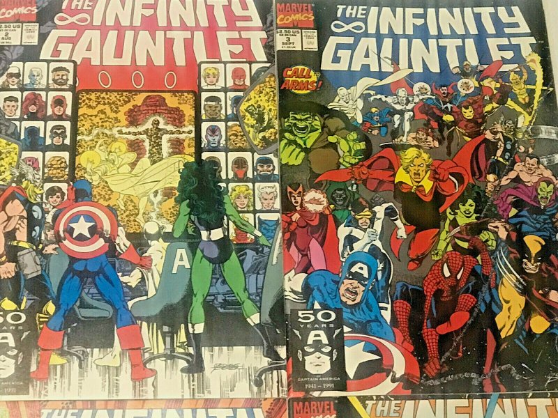 INFINITY GAUNTLET#1-6 VF/NM LOT 1991 THANOS MARVEL COMICS