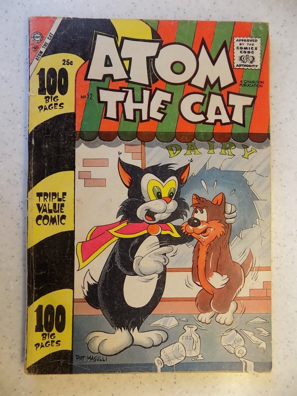 ATOM THE CAT # 12 GOLDEN AGE CHARLTON CARTOON FUNNIES SCARCE 100 PAGE