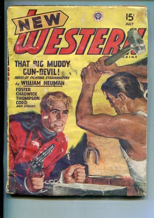 NEW WESTERN-JULY 1947-VIOLENT PULP FICTION-VIOLENT COVER-poor/fr