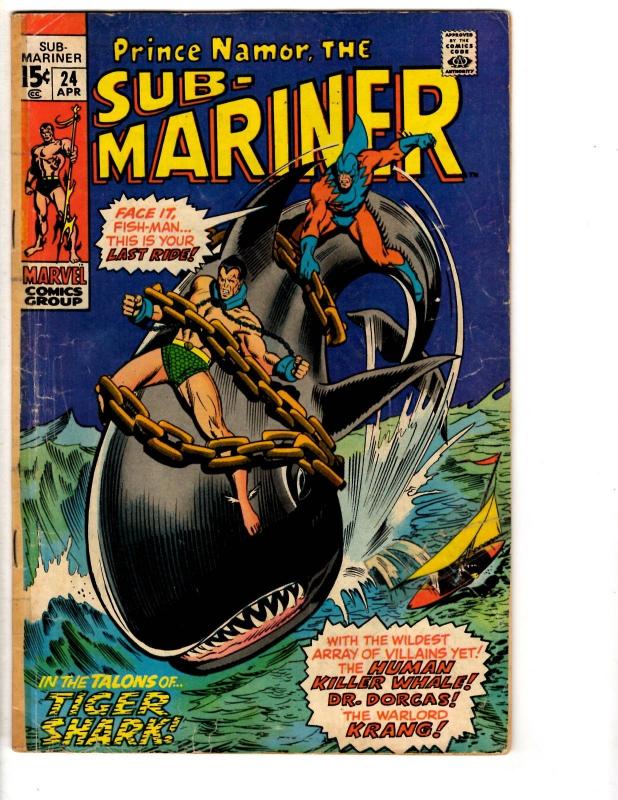 Prince Namor Sub-Mariner # 24 GD Marvel Comic Book Avengers Defenders RH2