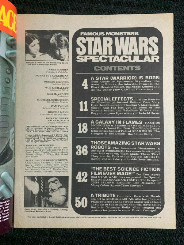 1977 STAR WARS SPECTACULAR Warren Magazine FN+ 6.5 Over 60 Fantastic Photos