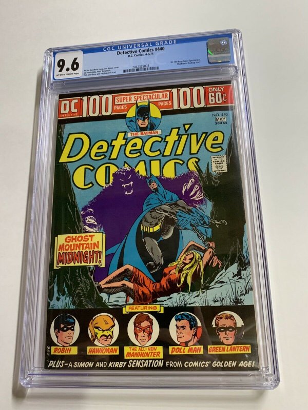 Detective Comics 440 Cgc 9.6 Ow/w Pages Dc Comics Bronze Age Batman