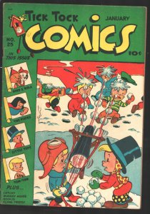Tick Tock Comics #25 1948-ME-Snowball fight cover-Koko & Kola-Pixies-Tom-Tom ...