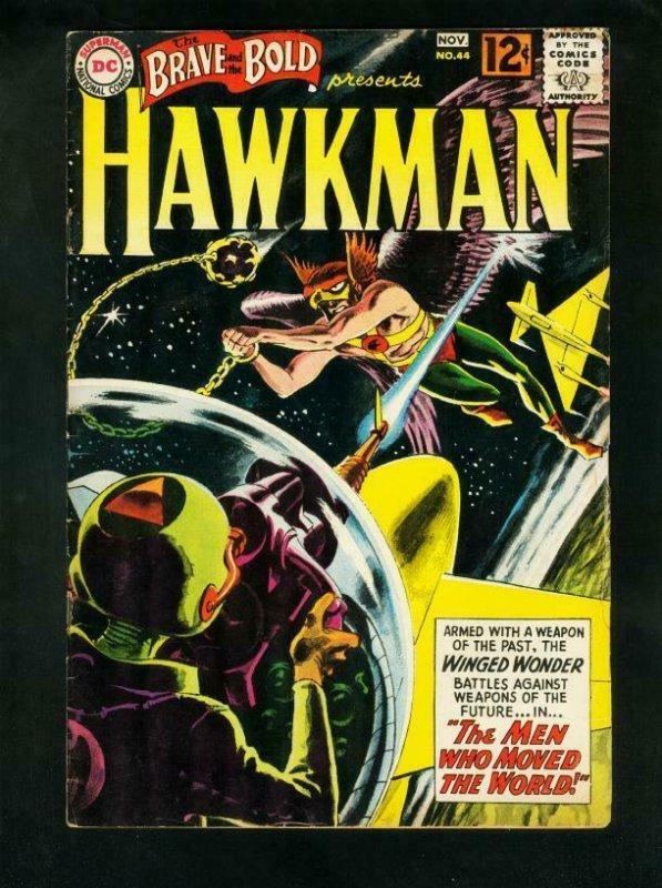 BRAVE AND THE BOLD #44 1962-HAWKMAN-JOE KUBERT-GREY TONE COVER---VG-