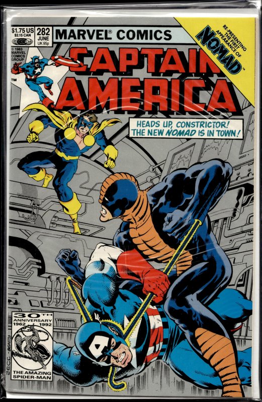 Captain America #282 Second Print Cover (1983) Captain America [Key Issue]