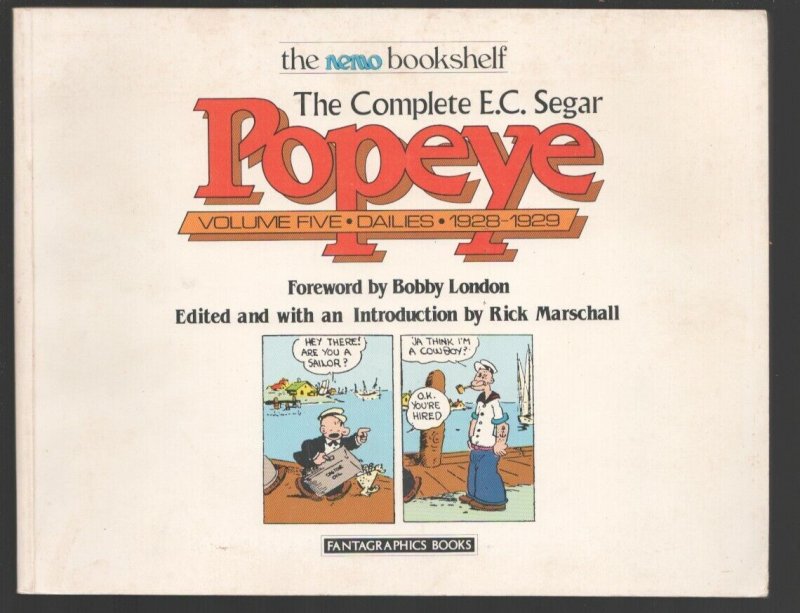 Complete E.C. Segar Popeye 1928-29 #5 1987-Forward by Bobby London-150 pages ... 