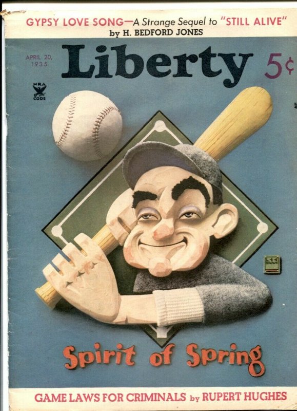 Liberty April 20 1935- Gypsy Love Song- H Bedford-Jones VG