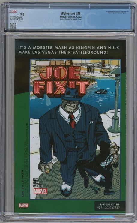 Leinil Yu 2nd Print 1:25 Sketch B&W Variant 1st Hellverine CGC 9.8