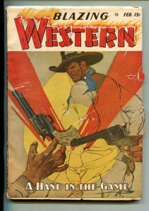 BLAZING WESTERN-#1-FEB1947-PULP-SCOTT COVER-SOUTHERN STATES PEDIGREE-vg