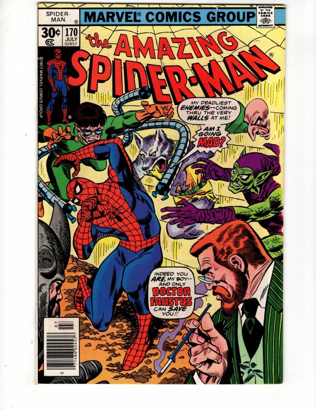 The Amazing Spider-Man #170 (1977) DOCTOR FAUSTUS Bronze Age Marvel !!! / ID#546