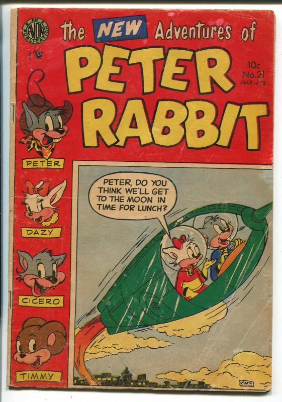 Peter Rabbit #21 1954-Avon-rocket cover-moon travel-VG 