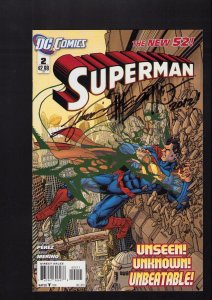 Superman #2 - SIGNED BY GEORGE PEREZ & JESUS MERINO! (9.0/9.2) 2011