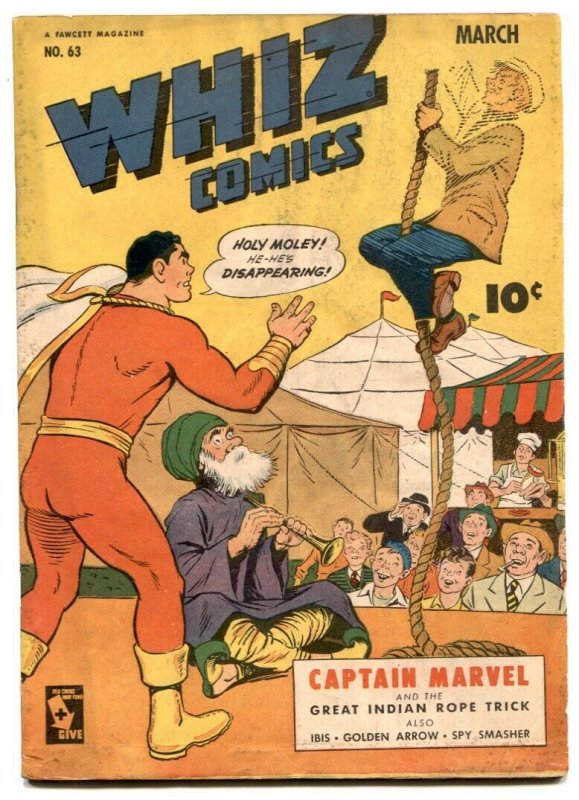 Whiz Comics #63 1945- CAPTAIN MARVEL- Spy Smasher VG 