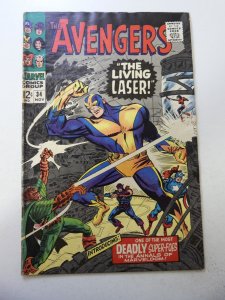 The Avengers #34 (1966) 1st App of Living Laser! VG- Condition moisture stains