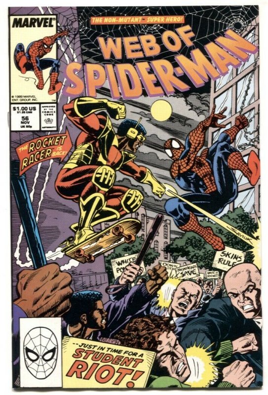 Web Of Spider-man #56 1989- Marvel comics - skinhead issue NM-