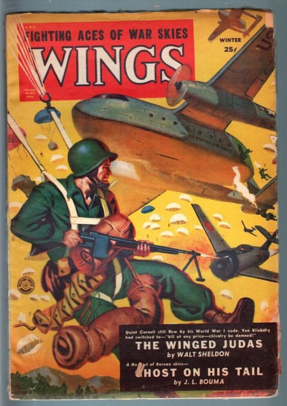 WINGS WINT 1951 PARACHUTE SOLIDER ATTACKS COMMIES-PULP VG