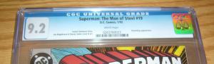 Superman: the Man of Steel #19 CGC 9.2 early doomsday cover - dc comics 1993 1st