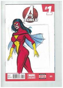AVENGERS WORLD 1 VFNM SKETCHED COVER