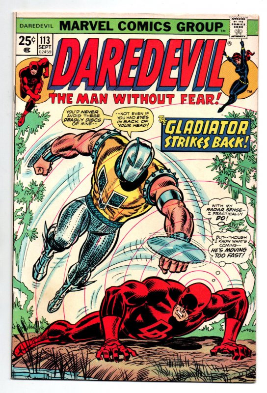 Daredevil #113 - 1st cameo Deathstalker - Black Widow  - 1974 - VF/NM