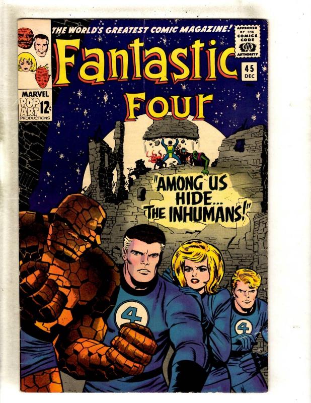 Fantastic Four # 45 VF Marvel Comic Book Thing Dr. Doom Human Torch Inhumans FM3