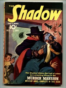 SHADOW 1941 DEC 1-high grade- STREET AND SMITH-RARE PULP vf+