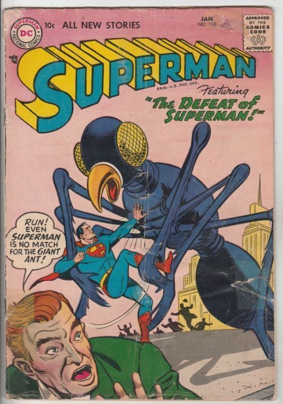 Superman #110 Jan-57 VG Affordable-Grade The Defeat Of Superman! Covell CERT