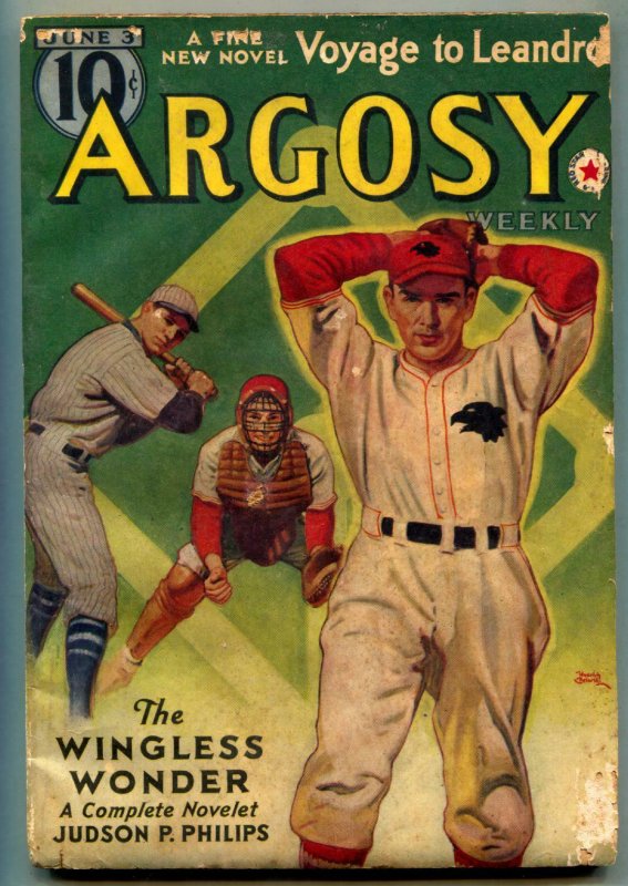 Argosy Pulp June 3 1939- Wingless Wonder- Kjelgaard VG