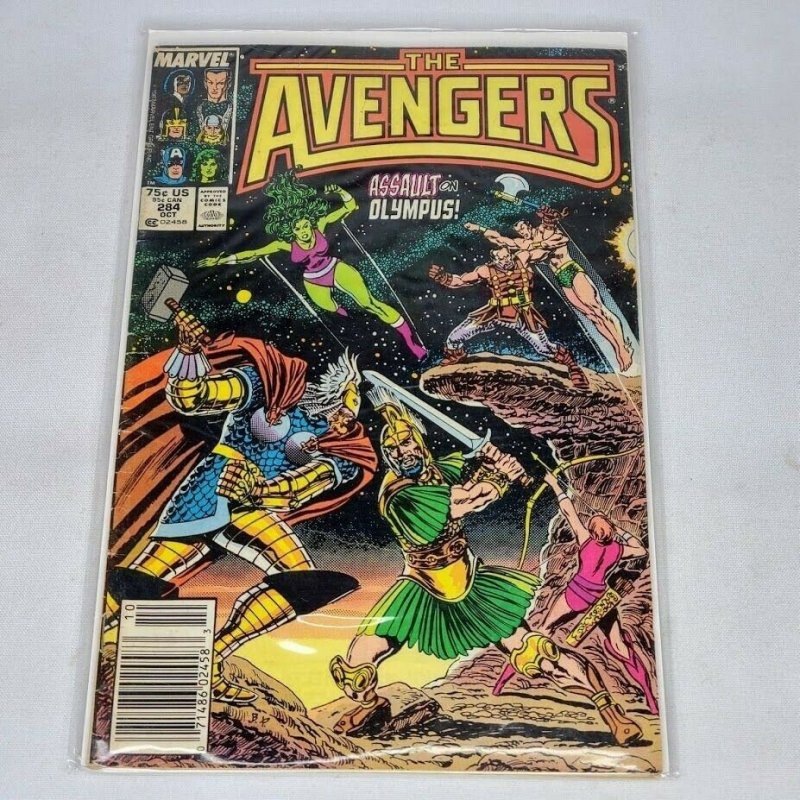 Avengers 284 Marvel 1987 Newsstand 4.0 VG Captain America Namor She Hulk Thor