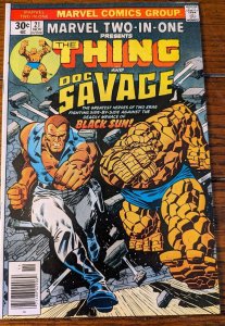 Marvell TWO-IN-ONE #21 (1976) VF/NM 9.0 Thing Doc Savage 1st App Of Black Sun