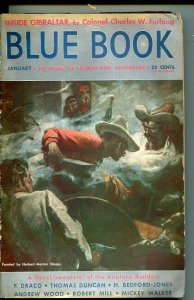 BLUE BOOK PULP-JAN 1941-G/VG-STOOPS COVER-BEDFORD-JONES-FURLONG-MILL G/VG