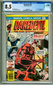 Daredevil #131 CGC 8.5! 1st Appearance of the new Bullseye!  White Pages!