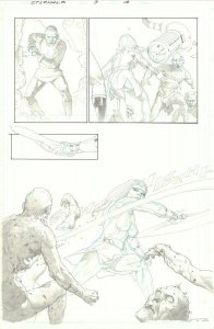 Eternals #3 p.18 - Thena and Sersi vs. Tzaigo & His Zombies art by Esad Ribic